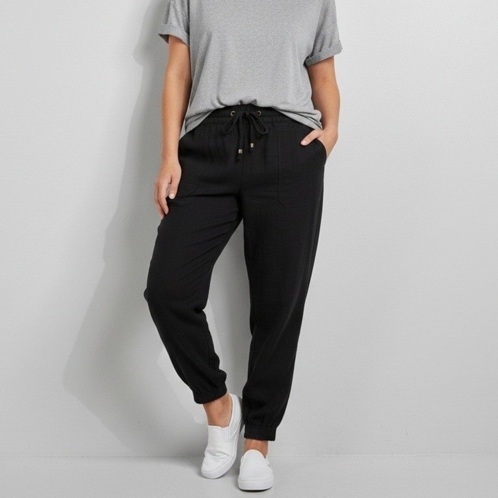 Wit & Wisdom Black‎ Utility Jogger Pants Plus Size 3X Drawstring Casual Pockets